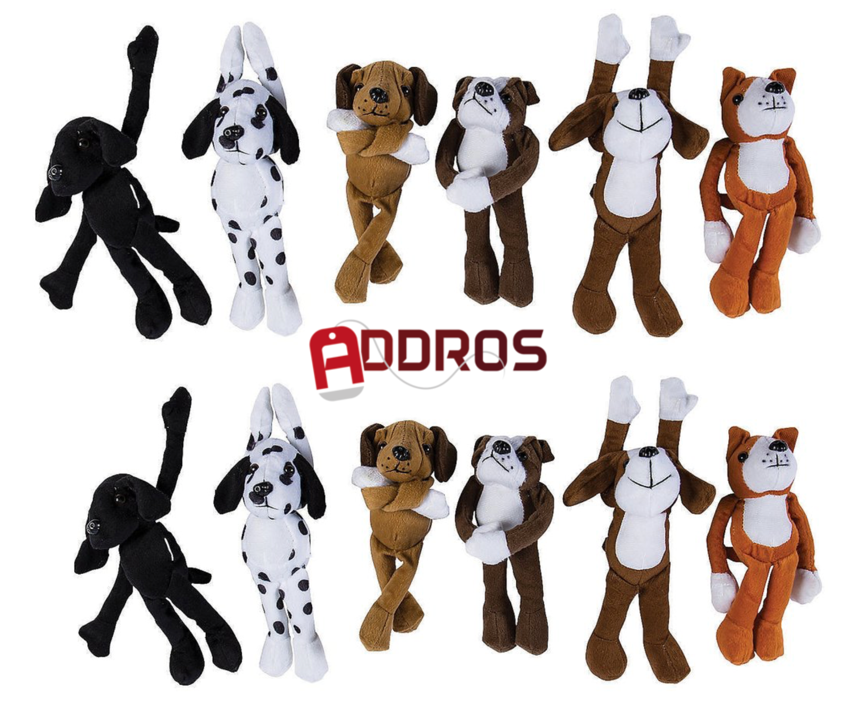 Long Arm Stuffed Dogs (Pack of 12)